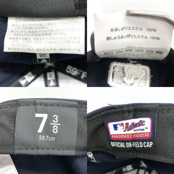 NEW ERA ニューエラ 59FIFTY ニューヨークヤンキース ベースボールキャップ ネイビー size7 3/8 瑞穂店