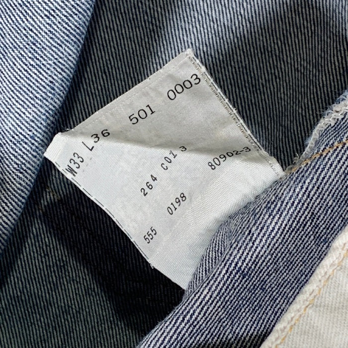 90's LEVI'S リーバイス 501XX 紙パッチ デニムパンツ ジーンズ インディゴ 555 復刻 98年 米国製 Size 33×36 福生店