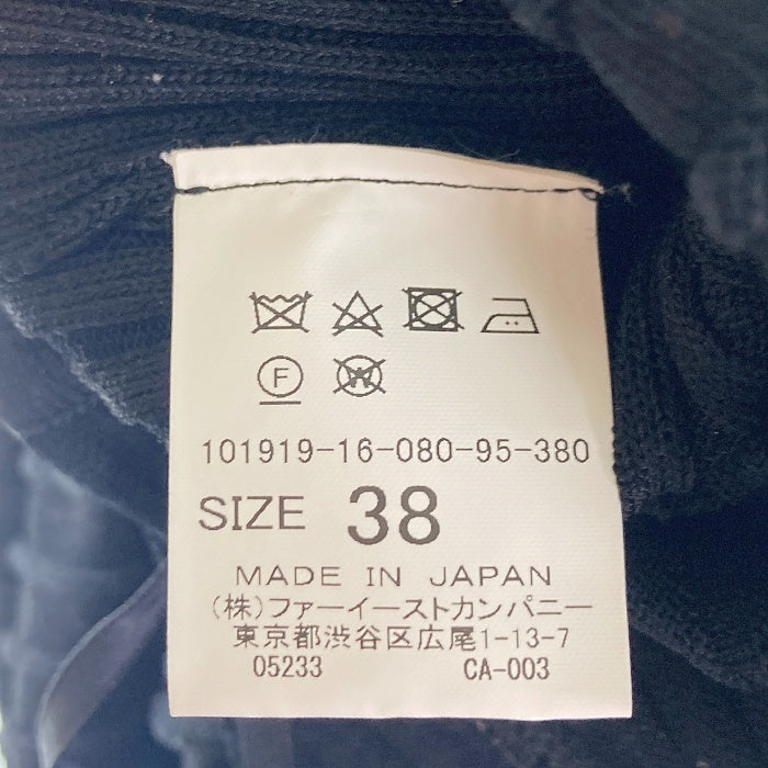 ANAYI アナイ 半袖 リブニット アセテートナイロン ロングワンピース フレア ブラック size38 瑞穂店