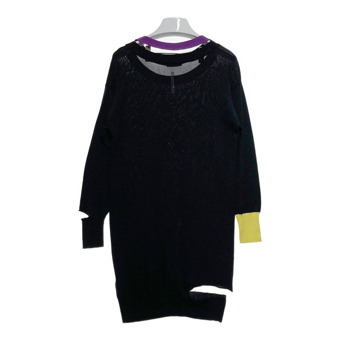 DIESEL ディーゼル 薄手ニットワンピース 黒 黄 紫 size不明 瑞穂店