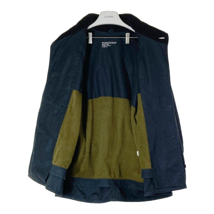 HIGH STANDARD SPORTS WEAR ハイスタンダードスポーツウェアー コットン ハーフコート ブラック sizeLARGE REGULAR※襟に毛玉あり 瑞穂店