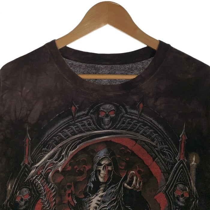 THE MOUNTAIN by LIQUID BLUE マウンテン バイ リキッドブルー 死神プリント タイダイTシャツ ブラック Size XL 福生店