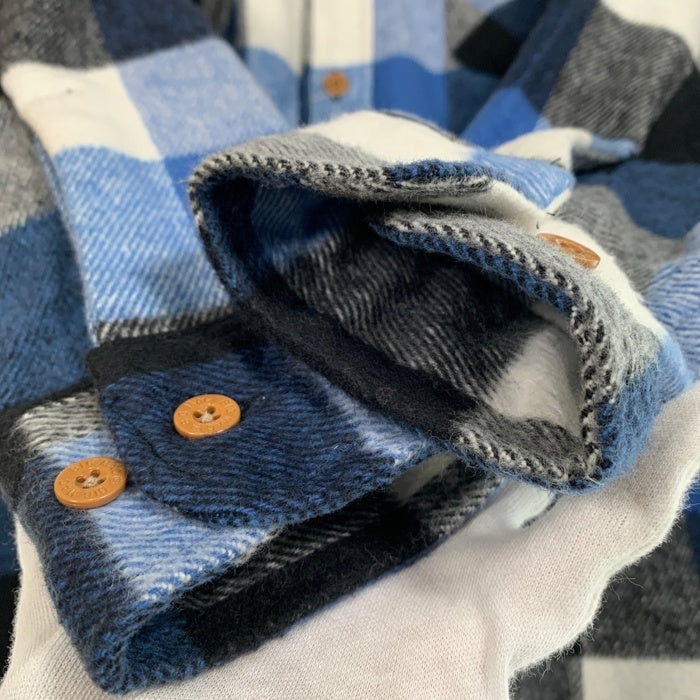 90's BIG MAC ビッグマック バッファローチェック フランネルシャツ ブルー USA製 94年 Size M-R 福生店