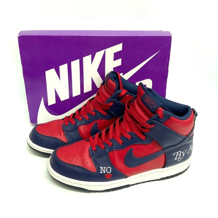 Supreme シュプリーム × Nike SB DN3741-600 Dunk High By Any Means ダンク ハイ バイ エニー ミーンズ スニーカー レッド ネイビー ホワイト size29cm 瑞穂店