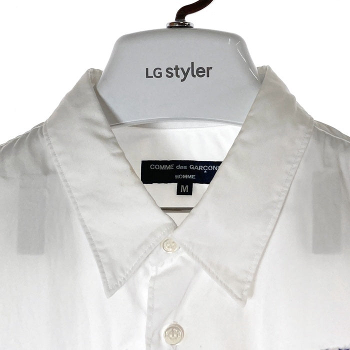 COMME des GARCONS HOMME コムデギャルソンオム ストライプパッチワーク 半袖シャツ HQ-B034 AD2015 ホワイト sizeM 瑞穂店