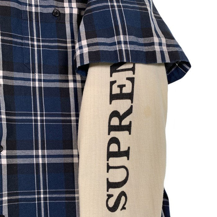 SUPREME シュプリーム 21AW Thermal Work Shirt サーマルスリーブ ワークシャツ ブルー Size XL 福生店