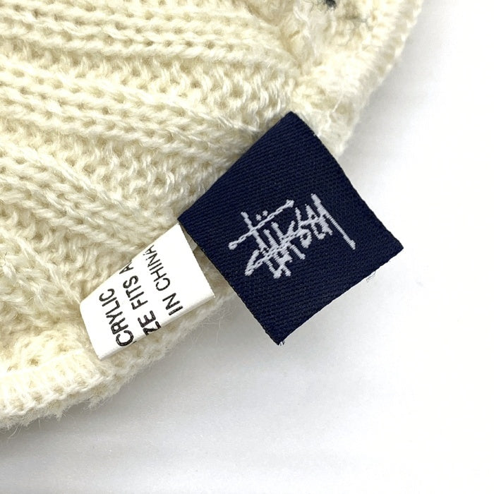 90's~ STUSSY ステューシー ケーブルニットラインビーニー