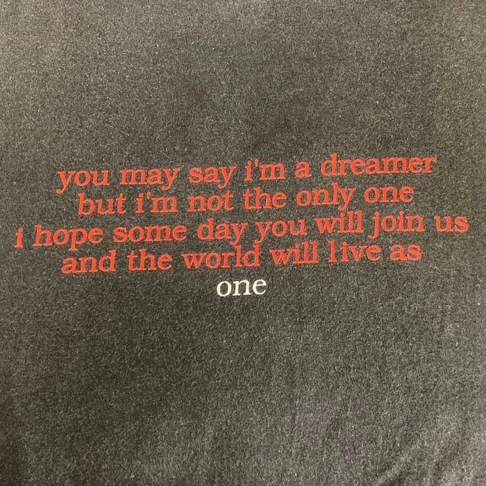 90-00's John Lennon ジョンレノン NEW YORK CITY プリントTシャツ ブラック 1996コピーライト 袖裾ダブル Size L 相当 瑞穂店