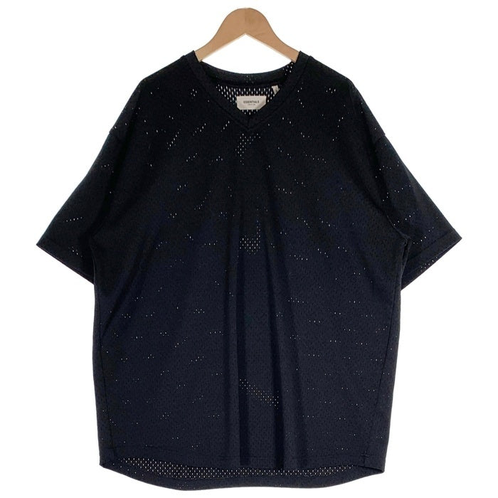FOG ESSENTIALS エッセンシャルズ バックロゴプリント メッシュ VネックTシャツ ブラック Size L 福生店