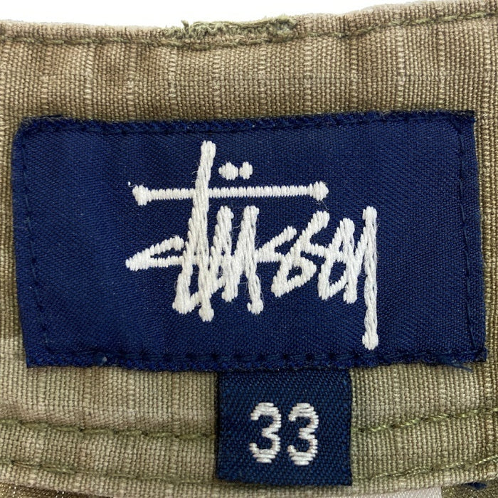 STUSSY ステューシー 90s カモフラ カーゴハーフパンツ カーキ size33※バック左ポケットボタン欠損 瑞穂店