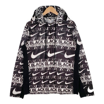 BLACK COMME des GARCONS ブラックコムデギャルソン 19AW NIKE ナイキ LOGO ZIP PARKA ロゴジップパーカー ブラック ホワイト 総柄 1D-T107 AD2019 Size XL 福生店