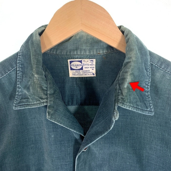 60's PILGRIM ピルグリム オープンカラー コーデュロイシャツ グリーン Size M 福生店