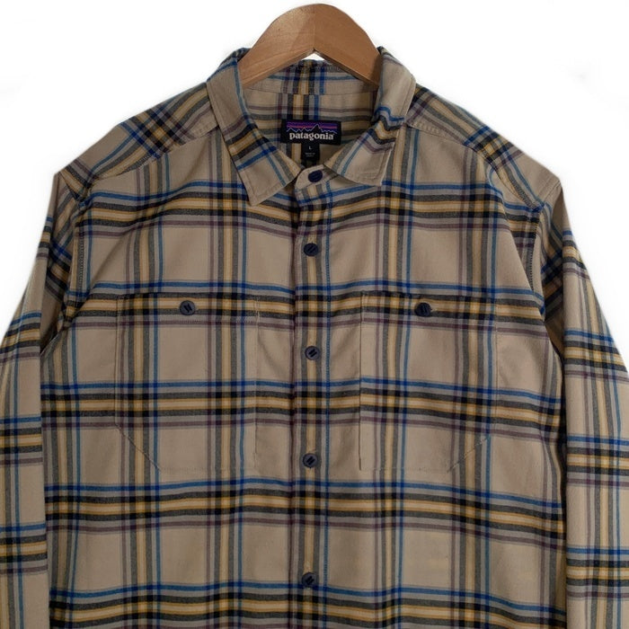 Patagonia パタゴニア Canyonite Flannel Shirt キャニオナイト フランネルシャツ ベージュ ブルー イエロー Size L 福生店