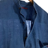 BLUE BLUE ブルーブルー バンドカラー シャンブレープルオーバーシャツ デニム インディゴ Size 2 福生店