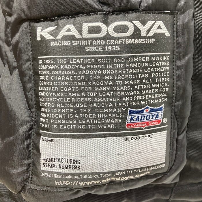 KADOYA カドヤ TR-EVO/CW2(A) ナイロン ライディングジャケット 中綿 ブラック Size 4L 瑞穂店