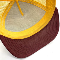 90's 00's STUSSY ステューシー STUSSY HATS メッシュ キャップ バーガンディー イエロー 福生店