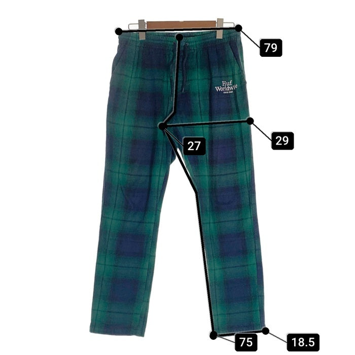 HUF ハフ CAMDEN PLAID TRACK PANT チェック トラックパンツ グリーン Size M 福生店