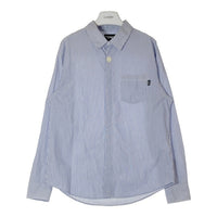 STUSSY ステューシー Big Button Stripe Shirt ビッグボタン ストライプシャツ ブルー sizeM 瑞穂店