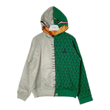 A BATHING APE アベイシングエイプ AMBUSH アンブッシュ フルジップ アリゲーターxシャーク パーカー グレーxグリーン sizeM 瑞穂店