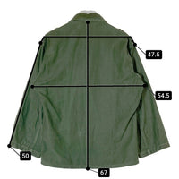 US ARMY アメリカ軍 OG107 50's~60's 1st エポレット付き コットンサテン ユーティリティシャツ オリーブ size- 瑞穂店