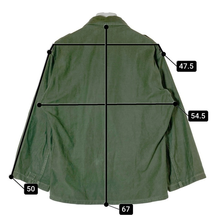 US ARMY アメリカ軍 OG107 50's~60's 1st エポレット付き コットンサテン ユーティリティシャツ オリーブ size- 瑞穂店