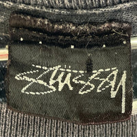 STUSSY ステューシー 80s OLD ヴィンテージ Tシャツ ワールドツアー 光沢黒タグ ネイビー size- 瑞穂店