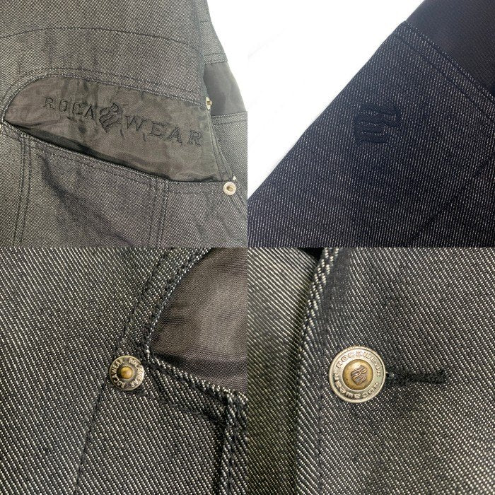 ROCAWEAR ロカウェア ブラックデニム 切替 トラッカージャケット ブラック Size L 福生店