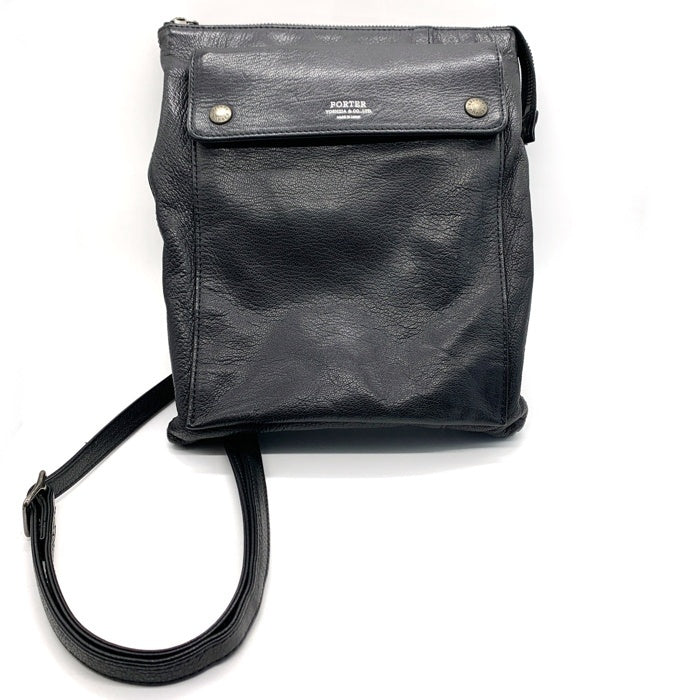 PORTER ポーター RAMBLER ランブラー ゴートスキン レザーショルダーバッグ ブラック 322-01325 福生店