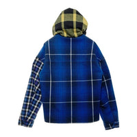 TOMMY JEANS トミージーンズ MIX PLAID JACKET チェック柄 フード付きボタンジャケット ブルー sizeS 瑞穂店