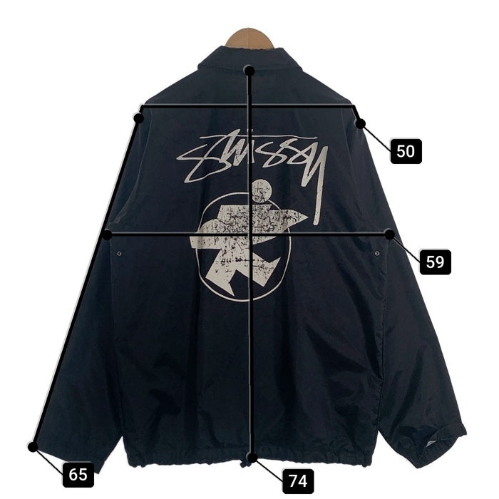 00`s STUSSY ステューシー SURF MAN サーフマン ナイロン コーチジャケット ブラック Size M 福生店