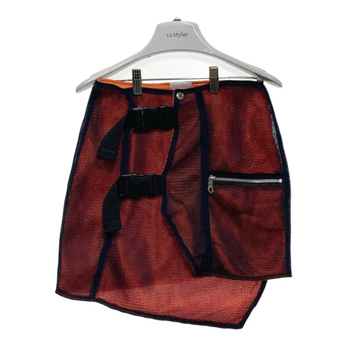 NIIMI 変形裏メッシュラップ巻スカート ネイビー×オレンジ size- 瑞穂店