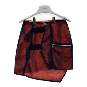 NIIMI 変形裏メッシュラップ巻スカート ネイビー×オレンジ size- 瑞穂店