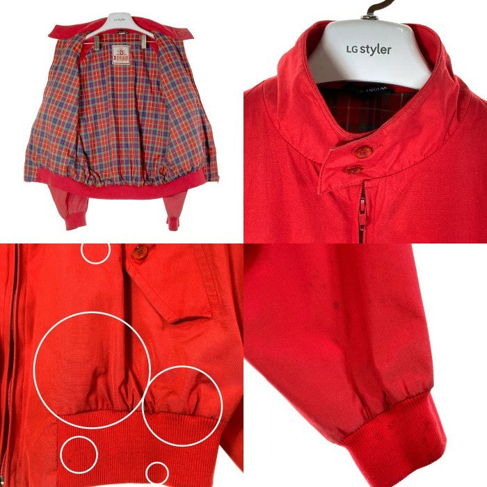 BARACUTA バラクータ G9 裏地チェック柄 スウィングトップ OPTIジップ ブルゾン レッド size42 瑞穂店