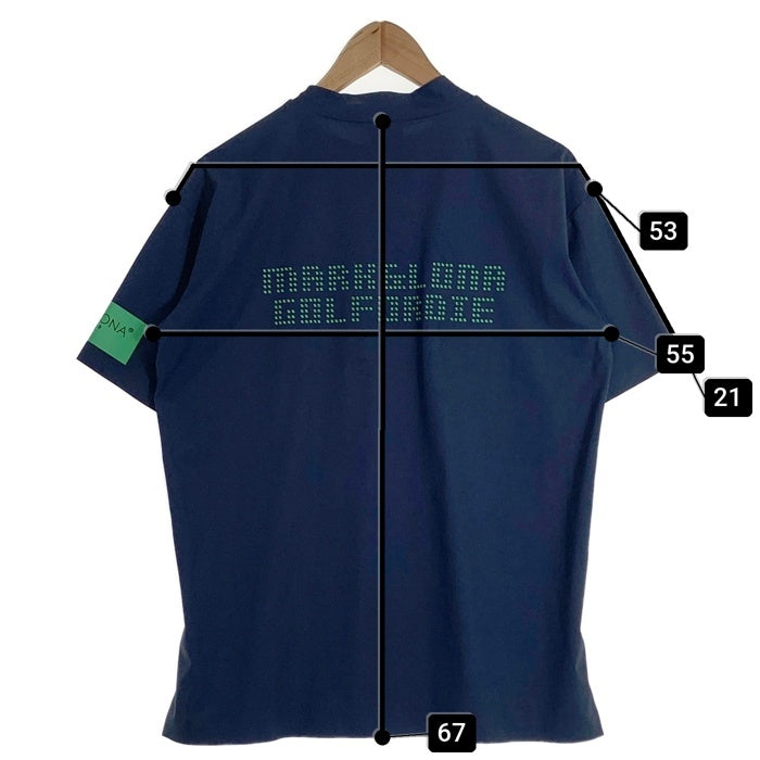 MARK&LONA マークアンドロナ モックネック グラデーションプリント ナイロントップ 半袖 ネイビー MLM-3BｰAA06 ゴルフ Size 48 福生店