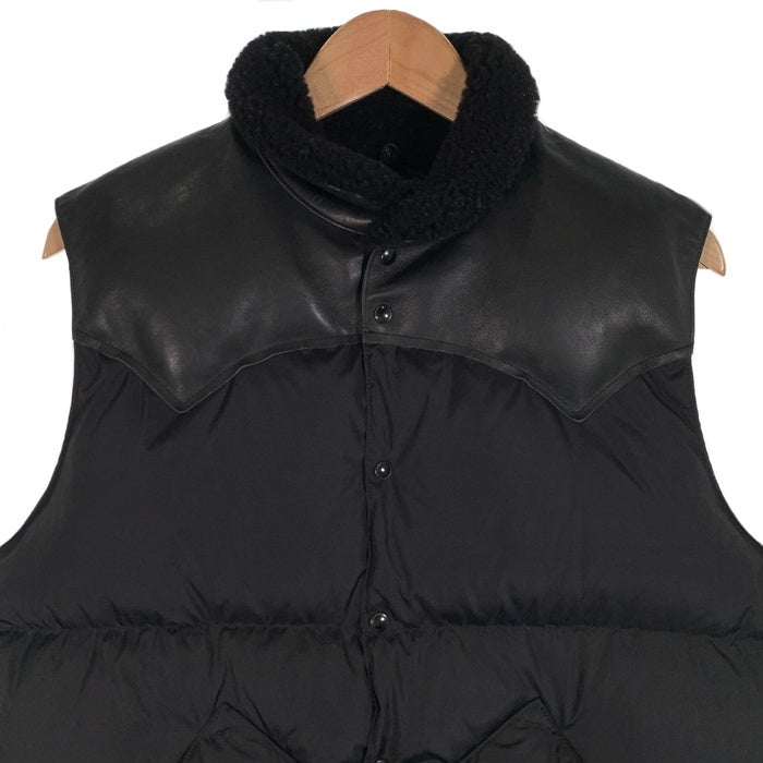 Rocky Mountain Featherbed ロッキーマウンテン Christy Vest クリスティベスト ダウン レザーヨーク ブラック ナイロン Size 42 福生店