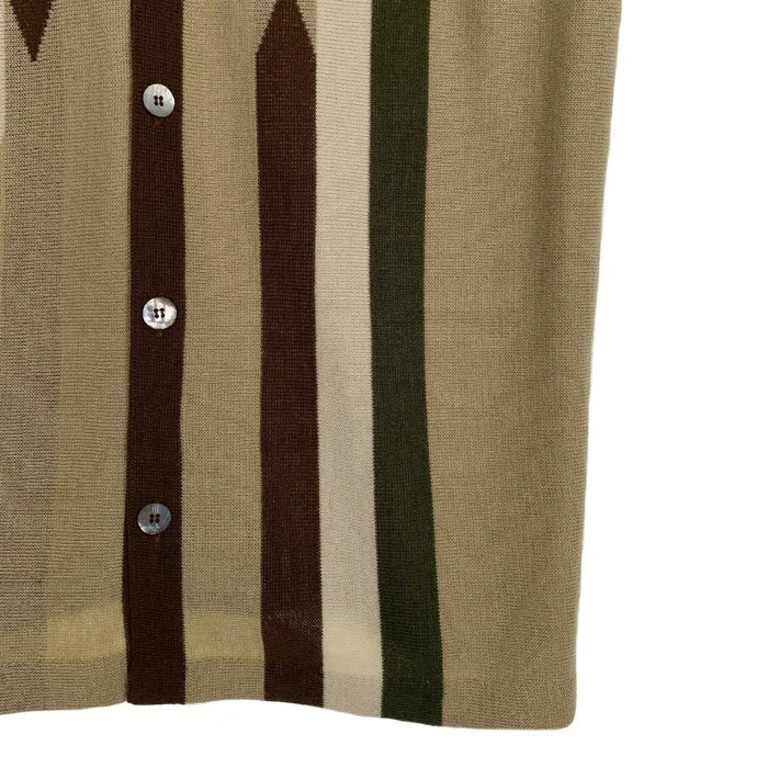 70'sDa Vinci ダヴィンチ アクリルニット 半袖シャツ ブラウン Size S 福生店