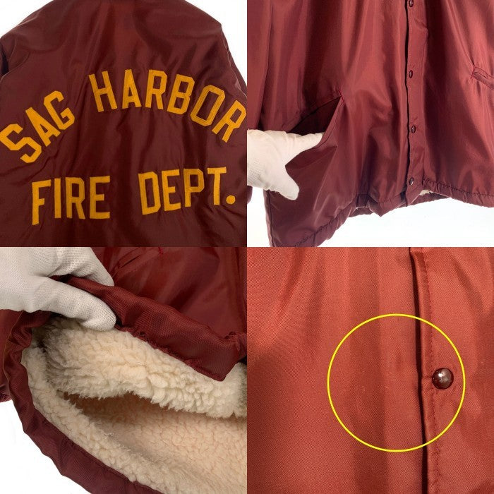 WEST WIND ウエストウィンド SAG HARBOR FIRE DEPT 裏ボア ナイロン コーチジャケット バーガンディー USA製 Size XXL 福生店