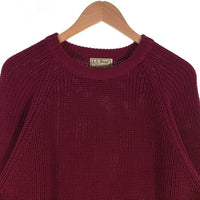 80's 90's L.L.Bean エルエルビーン ローゲージ コットン ニット セーター バーガンディー USA製 Size L 福生店