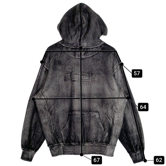 SUPREME シュプリーム 24SS MM6 Maison Margiela メゾンマルジェラ Foil Box Logo Hooded Sweatshirt フォイルボックスロゴ プルオーバー フーディー パーカー ブラック Size M 福生店