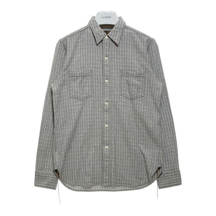JELADO ジェラード ANTIQUE GARMENTS 総柄 コットン 長袖シャツ グレー size15 瑞穂店