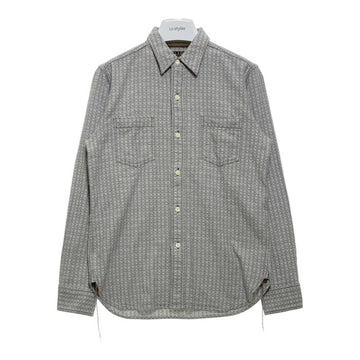 JELADO ジェラード ANTIQUE GARMENTS 総柄 コットン 長袖シャツ グレー size15 瑞穂店