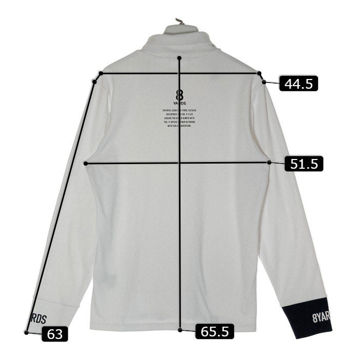 8YARDS ハチヤーズ CBOutline ハイネック プルオーバー ロングスリーブ 8YDS-22043 ホワイト SizeL 瑞穂店