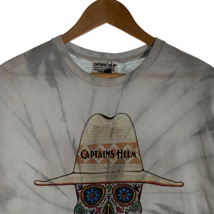 CAPTAINS HELM キャプテンズヘルム NOVOL MEXICAN SKULLCHILI TEE メキシカンスカル プリントTシャツ シルバー CH22-SP-T21 Size M 福生店