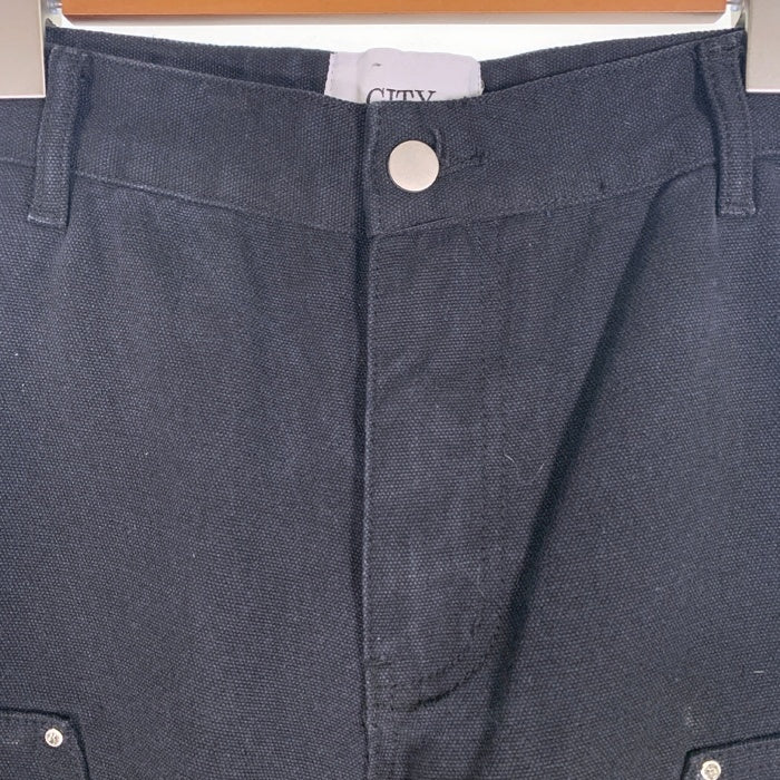 CITY OF THE LABEL ダック地 ダブルニー ペインターショーツ ショートパンツ ブラック Size 32 福生店