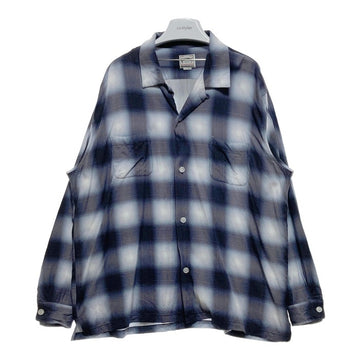 HOUSTON ヒューストン オンブレチェックシャツ レーヨン 長袖 ブラック 41188 Size XXL 瑞穂店