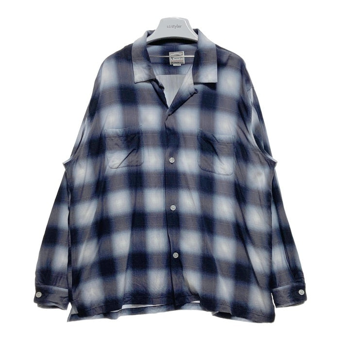 HOUSTON ヒューストン オンブレチェックシャツ レーヨン 長袖 ブラック 41188 Size XXL 瑞穂店