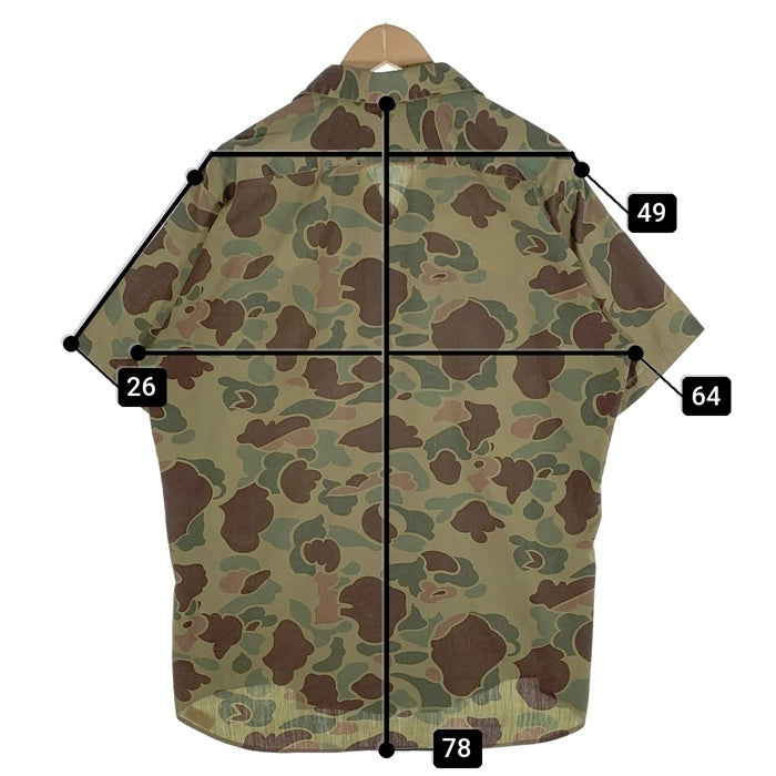 70's Duxbak ダックスバック ダックハンターカモ 半袖シャツ グリーン Size L 相当 福生店