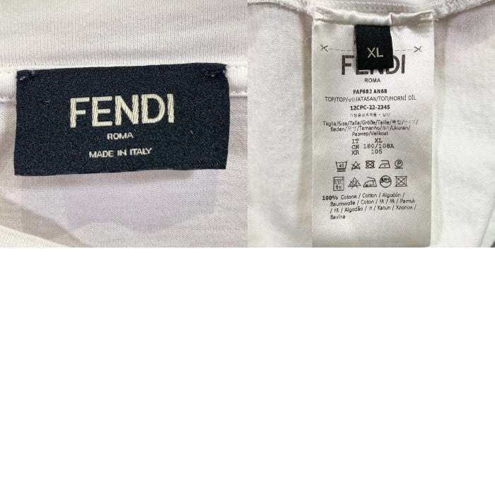 FENDI フェンディ 23SS FF ズッカ柄 オーバーサイズ 半袖 Tシャツ ホワイト FAF682AN68 Size XL 福生店