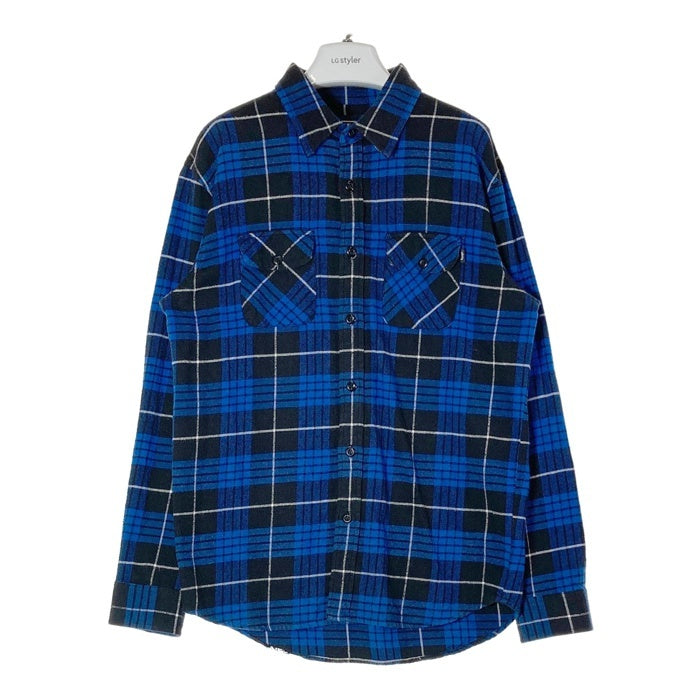 STUSSY ステューシー ネルシャツ チェック柄 ブルー sizeL 瑞穂店