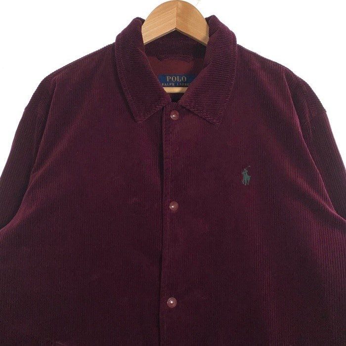 POLO RALPH LAUREN ポロラルフローレン CORDUROY COACH JACKET コーデュロイ コーチジャケット バーガンディー Size L 福生店